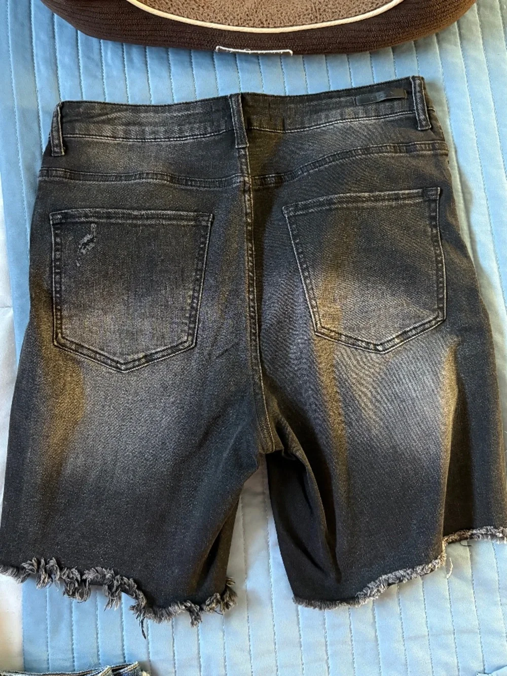 Risen Black Denim long bermuda shorts